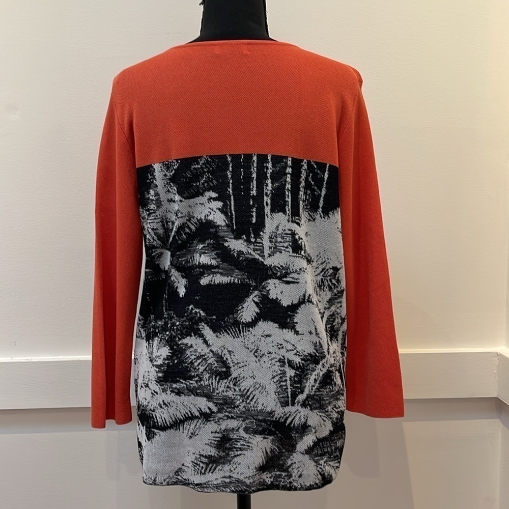 DRIES VAN NOTEN sweater orange black and grey size large L - Picture 3 of 5